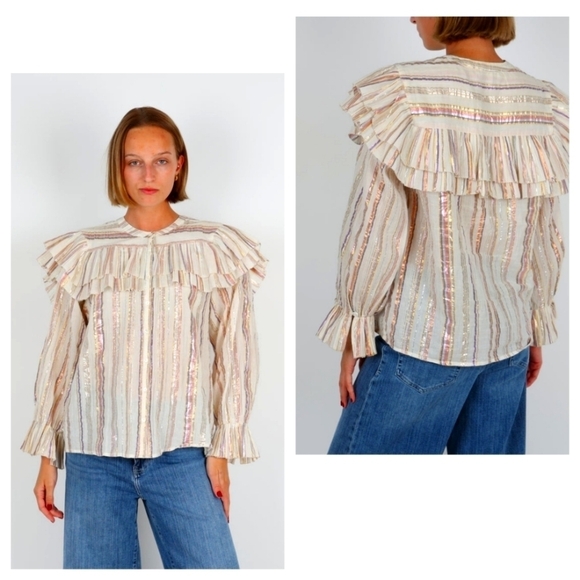 Sea New YorkStriped Crew Neck Blouse - Picture 1 of 2